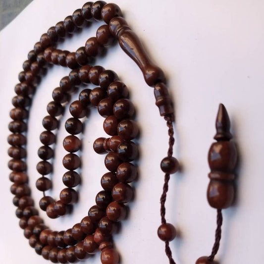 100 Beads 8mm Kuka Wood Rosary Prayer Beads Tasbeeh