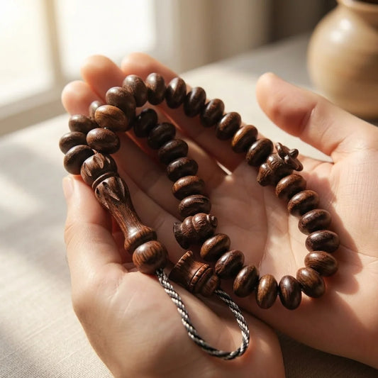 Sandal Wood Tasbih | Long‑Lasting Scent | 33 Beads | 12 mm