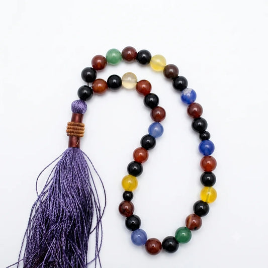 Multi color Aqeeq Tasbeeh | 33 Beads | 8 mm