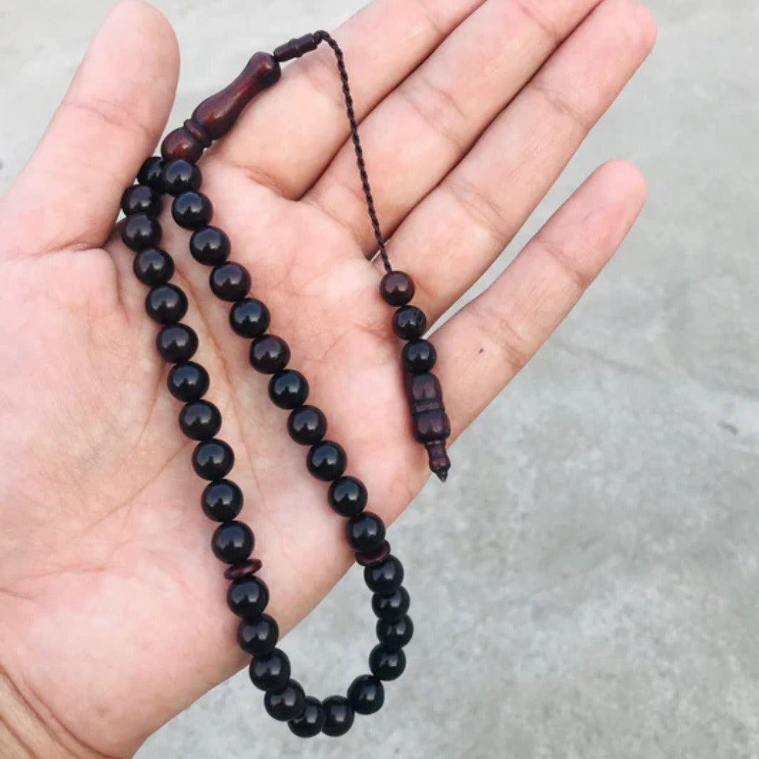 33 Beads 10 mm Kuka Wood Rosary Prayer Beads Tasbeeh