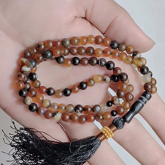 Yamni Aqeeq Tasbeeh | 100 Beads | 6 mm