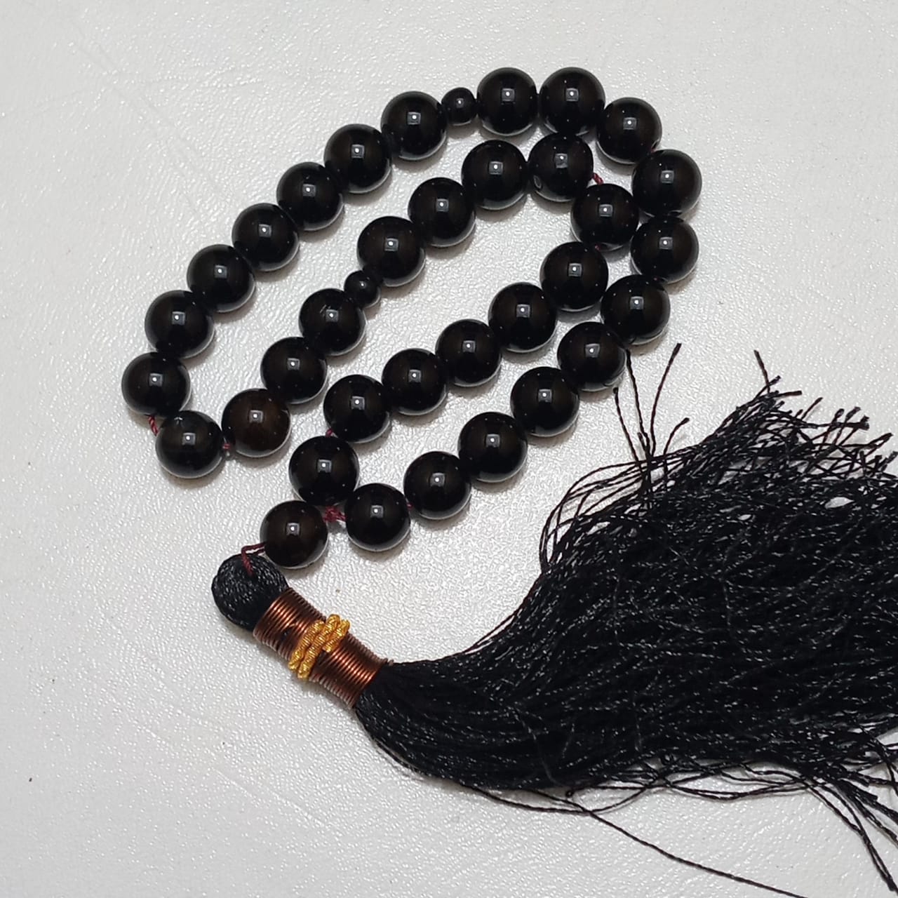 Black Aqeeq Tasbeeh | 33 Beads | 9 mm