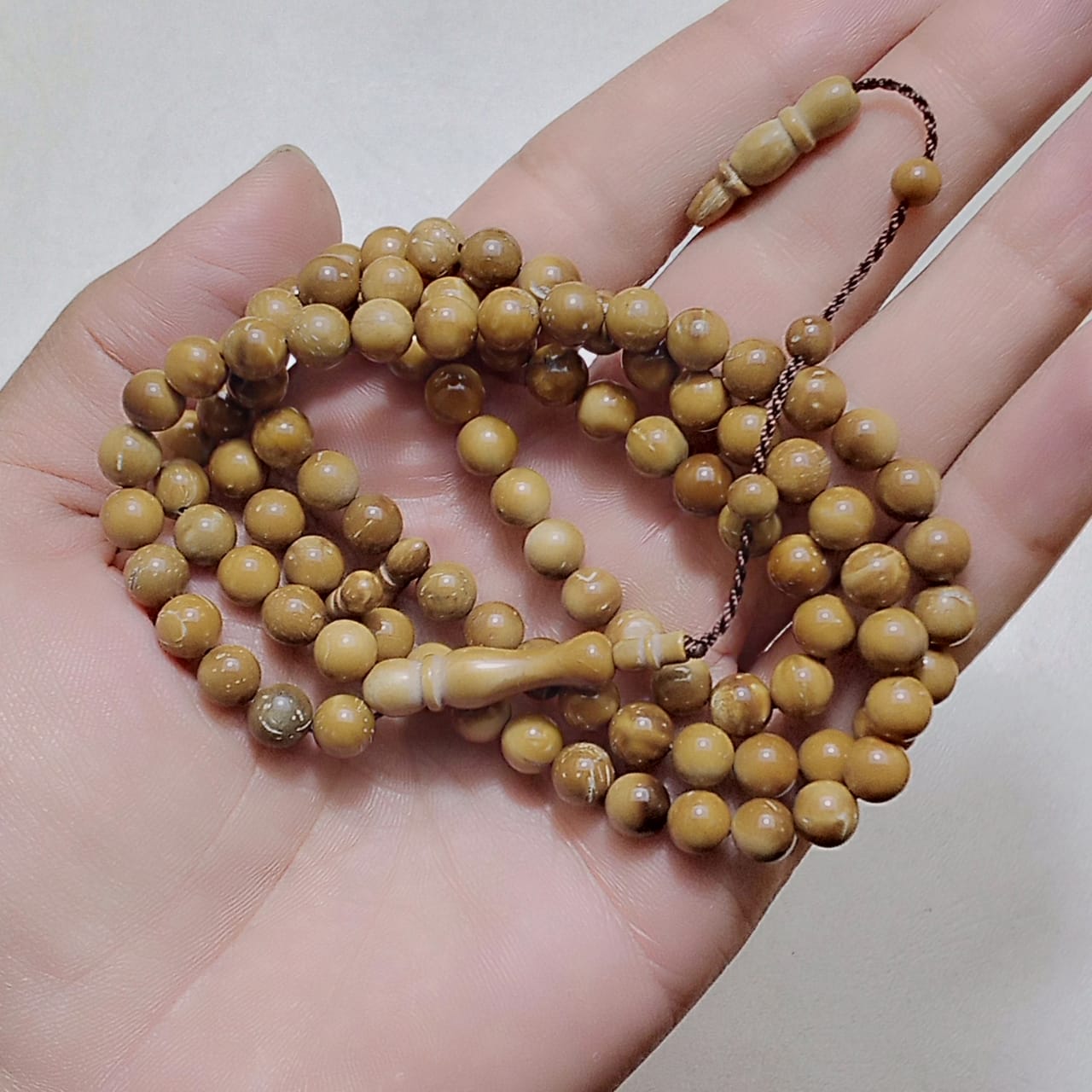 100 Beads 8mm Kuka Wood Rosary Prayer Beads Tasbeeh