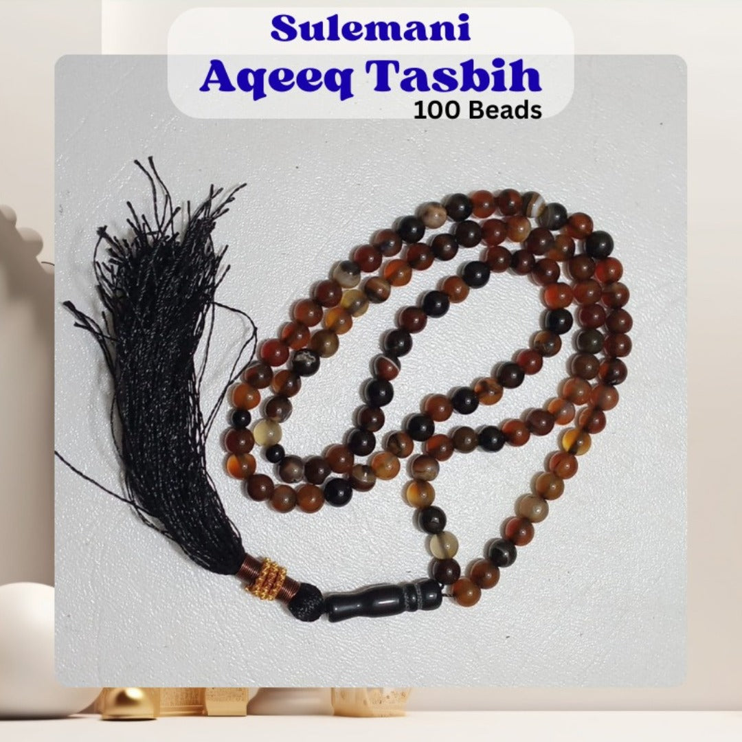 Yamni Aqeeq Tasbeeh | 100 Beads | 6 mm