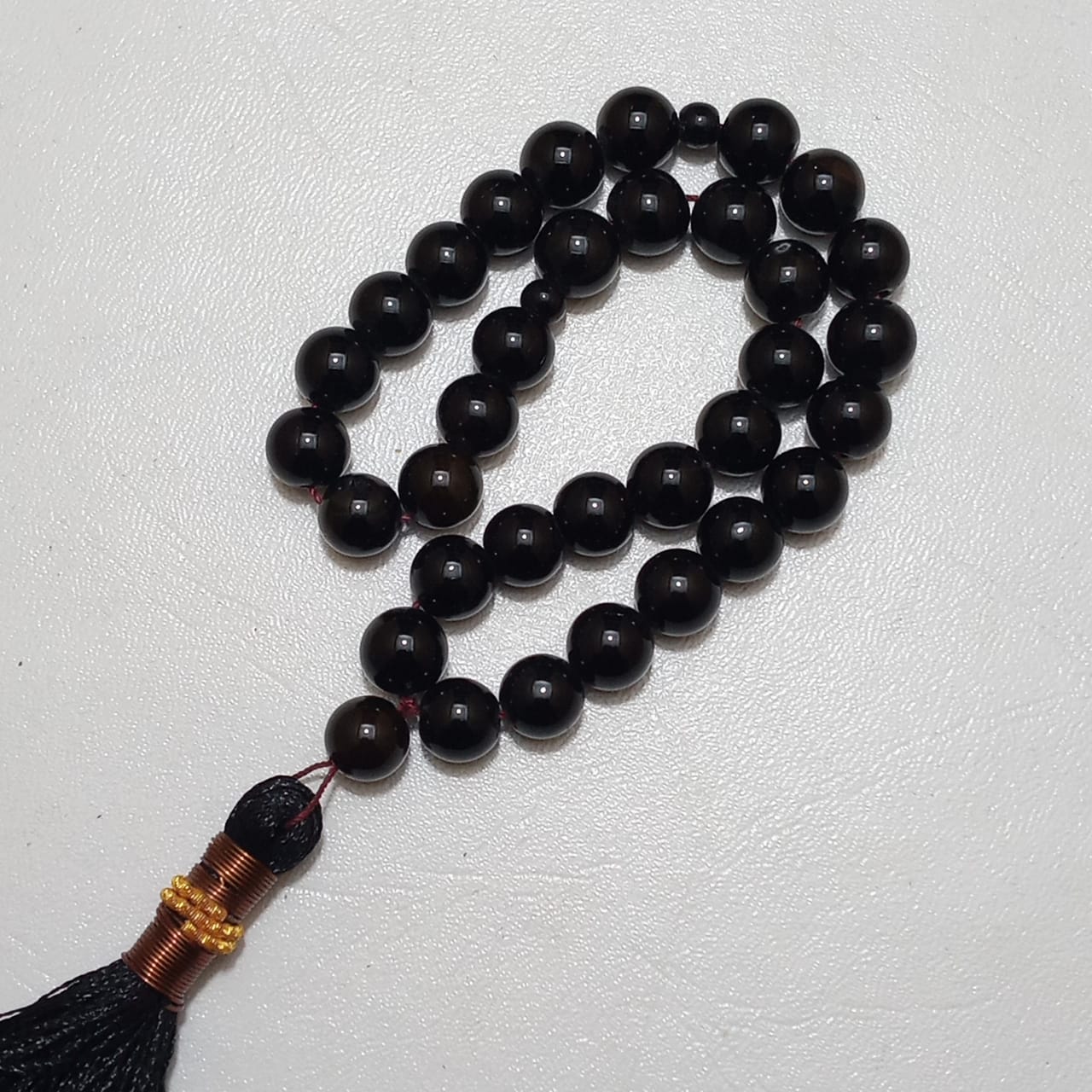 Black Aqeeq Tasbeeh | 33 Beads | 9 mm