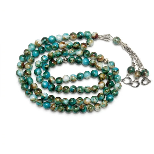 Yemeni Aqeeq Tasbeeh | Multi colors | 100 Beads | 8 mm