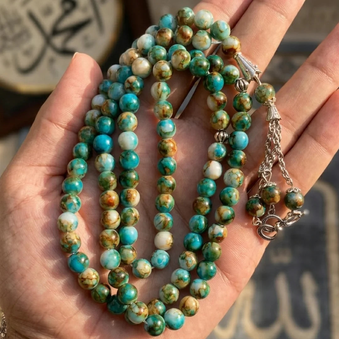 Yemeni Aqeeq Tasbeeh | Multi colors | 100 Beads | 8 mm