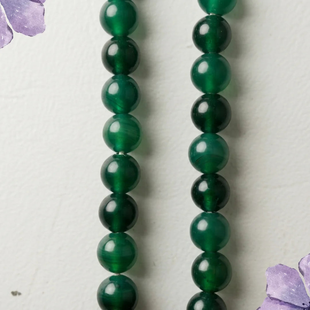 Green Aqeeq Tasbeeh |100 Beads | 6mm