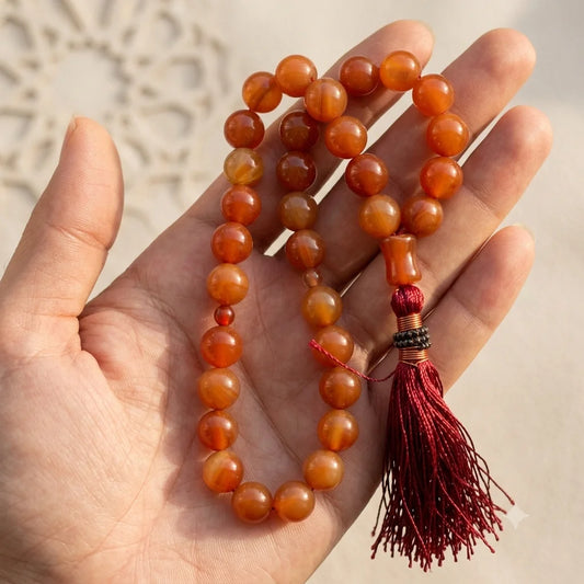 Marjan Tasbeeh | Red Coral Tasbih | 33 Beads | 8 mm