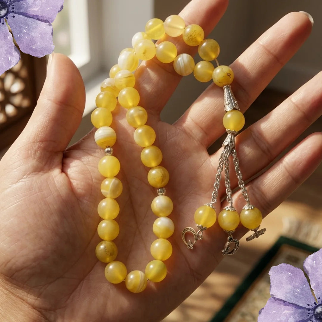 Pukhraj Tasbeeh with Free Gift Box | 33 Beads | 10mm